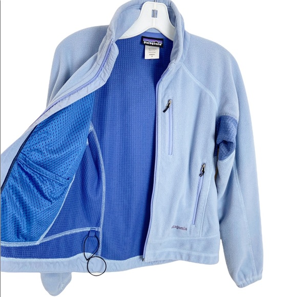 Patagonia Fleece Jacket Blue Full Zip Logo Vintage R1 Style37160F5 Womens Small - Picture 4 of 10